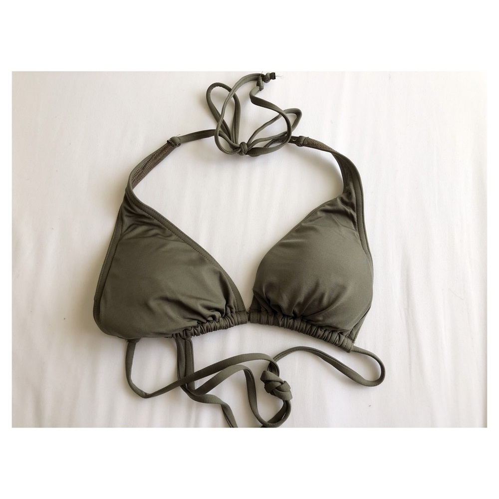 H&M Olive Green Triangle Bikini Top Size 4